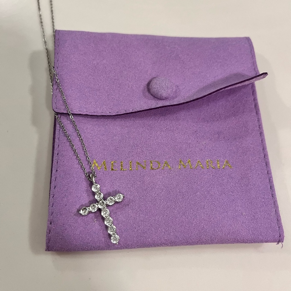 Melinda Maria “Oh She Fancy” Small Cross Necklace